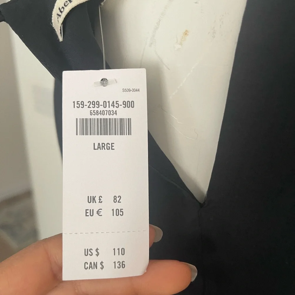 NWT Abercrombie Elegant navy Sleeveless Dress size large